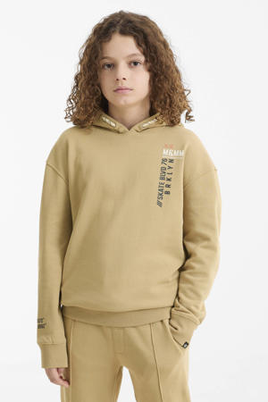 hoodie met printopdruk beige