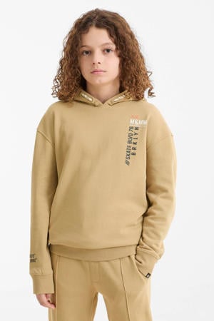 hoodie met printopdruk beige