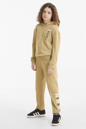 joggingbroek met printopdruk beige