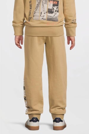 joggingbroek met printopdruk beige