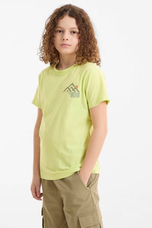 T-shirt met printopdruk limegroen