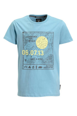 T-shirt met printopdruk blauw