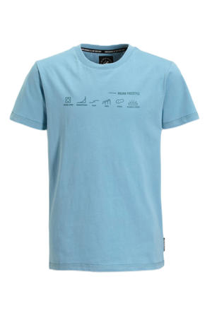 T-shirt met printopdruk lichtblauw