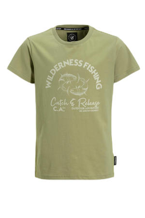 T-shirt met printopdruk groen
