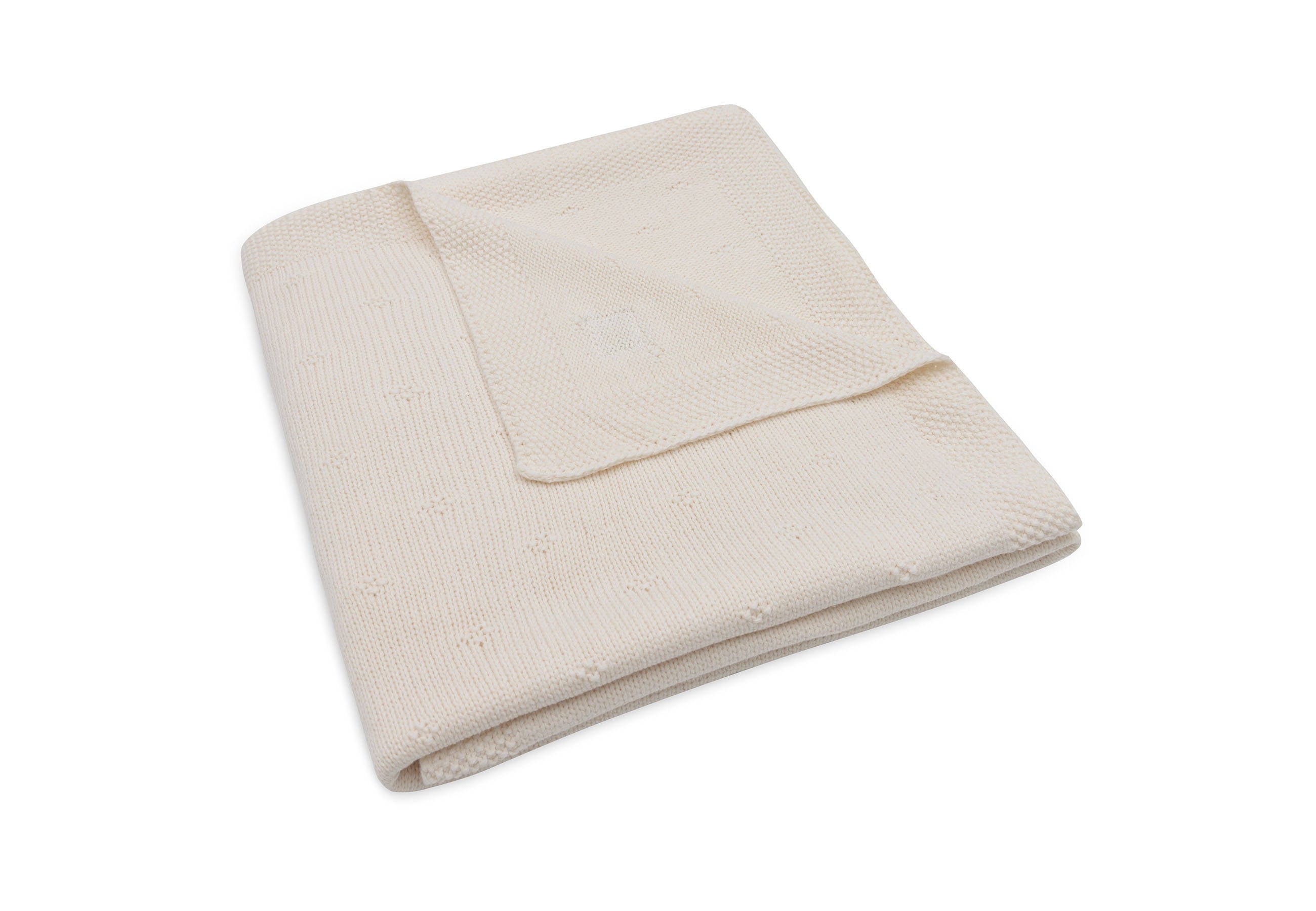 Jollein Babydeken Cosy Knit, ivoor, 75 x 100 cm, 60% katoen, 40% acryl, voor babywieg, 1,0 TOG, Oeko-Tex gecertificeerd, breipatroon
