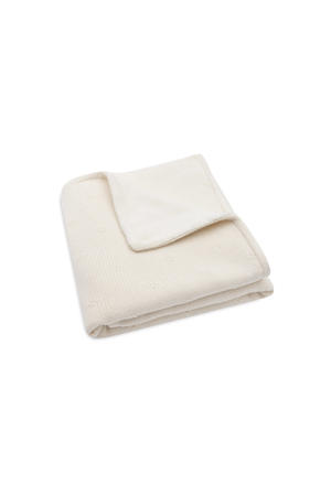 wiegdeken Cosy Knit - Ivory/Velvet