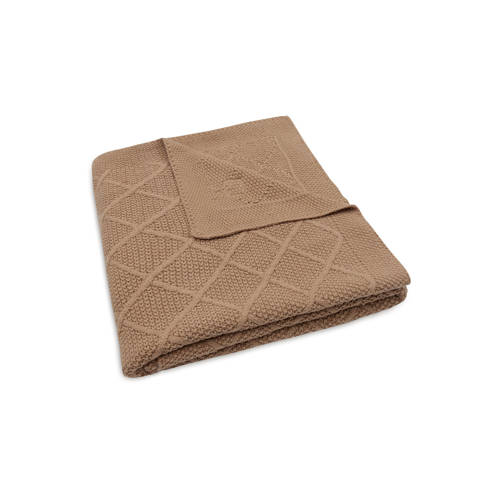 Jollein ledikantdeken Check Knit Biscuit Babydeken Bruin Meerkleurig afbeelding