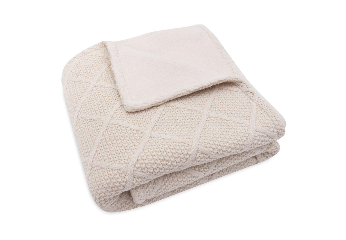 Jollein Ledikantdeken Check Knit Oatmeal/Teddy Fleece 100 X 150 Cm Jollein Ledikantdeken Check Knit Oatmeal/Teddy Fleece 100 X 150 Cm