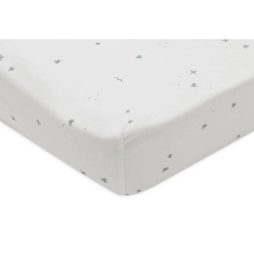 Jollein jersey ledikant hoeslaken Twinkling - Sea Green (140x70 cm) Wit afbeelding