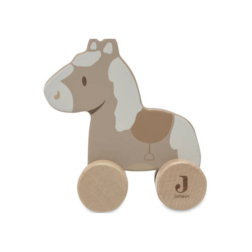 Jollein houten paard op wielen - Nostalgic Ride Speeltje Bruin Meerkleurig afbeelding
