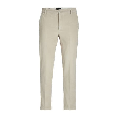 JACK & JONES JUNIOR corduroy tapered fit broek JPSTACE JJCORDUROY ecru