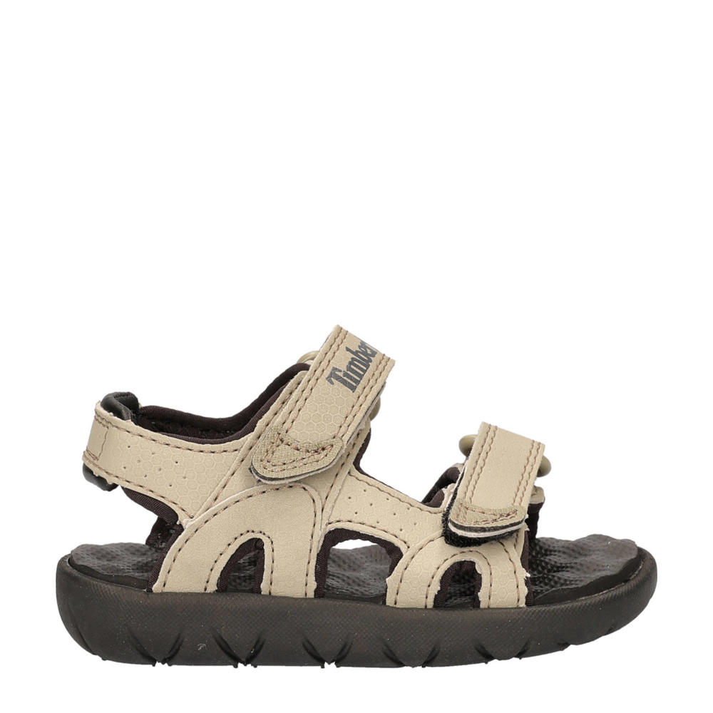 Ecru jongens Timberland Perkins Row sandalen van imitatieleer met klittenband en effen