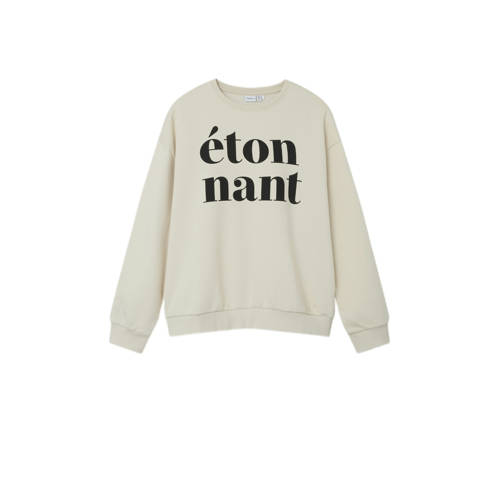 NAME IT KIDS sweater NKFORIANA met tekst ecru Tekst - maat 122/128 afbeelding