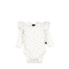 Babystyling romper met ruches offwhite/roze/groen