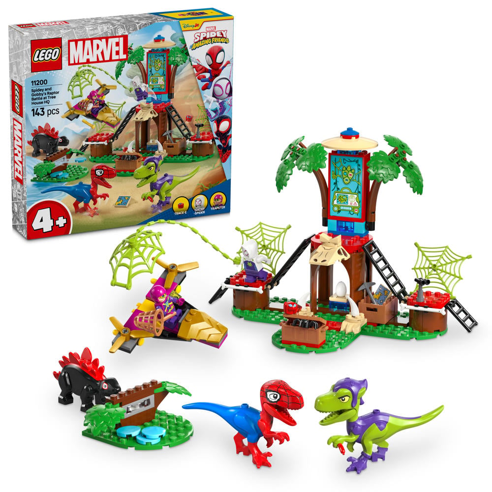 LEGO Marvel Spidey en zijn geweldige vriendjes Spidey en Gobby's raptorstrijd bij de boomhut 11200
