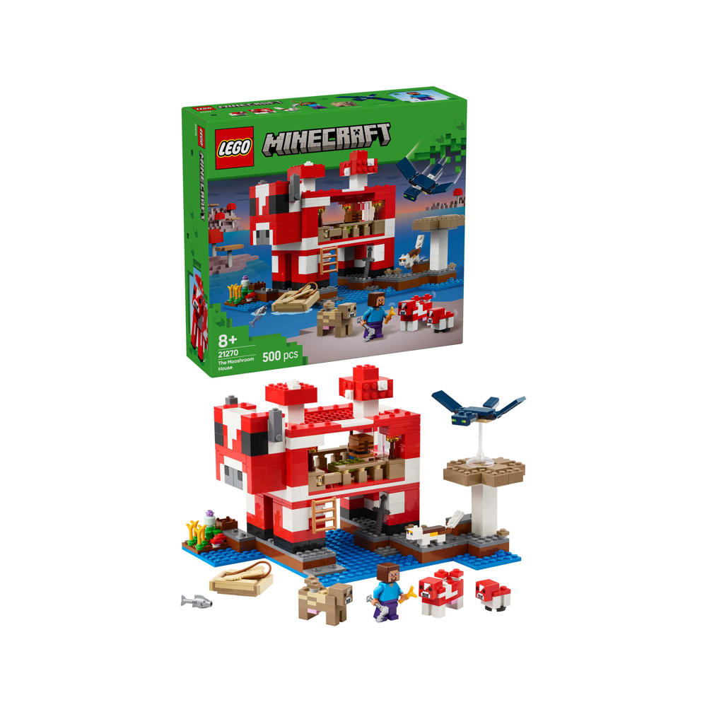 LEGO Minecraft Het Mooshroom huis, gamingspeelgoed 21270