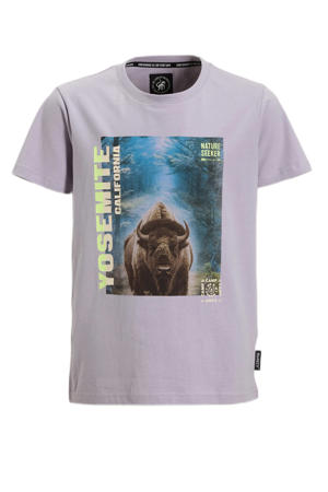 T-shirt met printopdruk paars