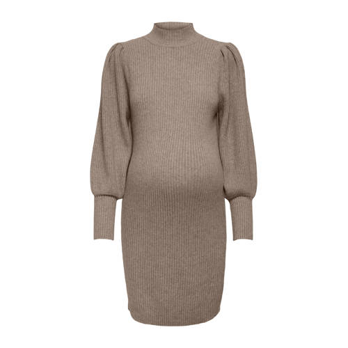 ONLY MATERNITY zwangerschapsjurk OLMKATIA taupe Bruin Dames Modal Col Effen