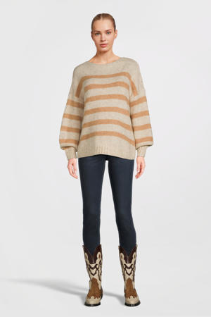 gebreide zwangerschapstrui beige