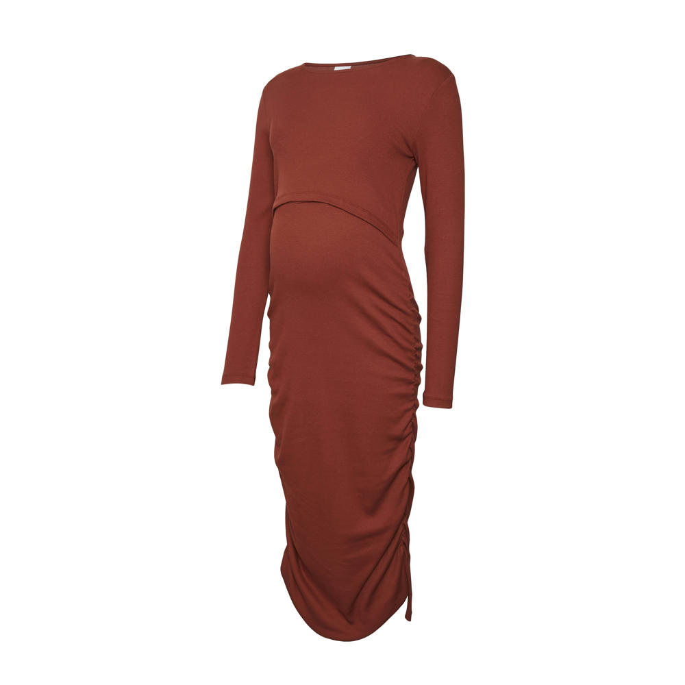 LOVE2WAIT - Zwangerschapsjurk knit burgundy LOVE2WAIT - Zwangerschapsjurk knit burgundy