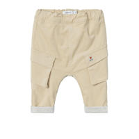 thumbnail: Zandkleurige jongens NAME IT BABY baby broek van katoen met elastische tailleband en effen