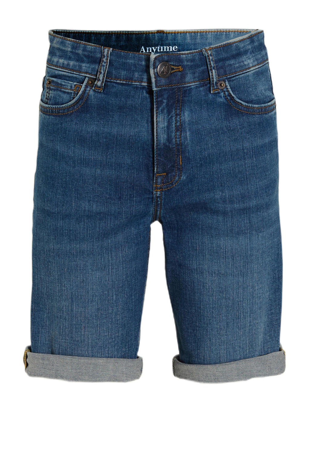 Blauwe jongens anytime short van katoen met regular waist en rits- en knoopsluiting