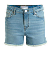 thumbnail: Lichtblauwe meisjes anytime short van denim met regular waist, rits- en knoopsluiting en effen