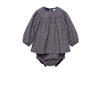 Mango Kids newborn baby jurk met bloomer donkerblauw/bordeaux