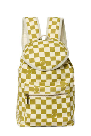  rugzak met blok print Checkerboard groen