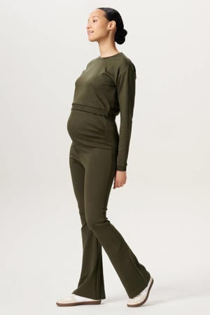 high waist flared broek Umea groen