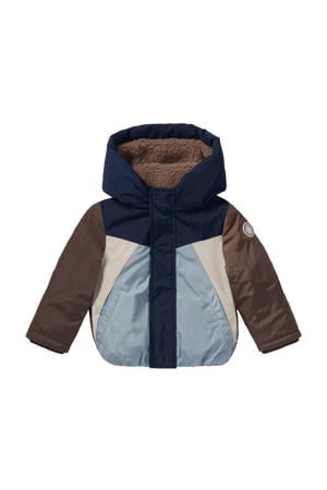 winterjas bruin/blauw/wit