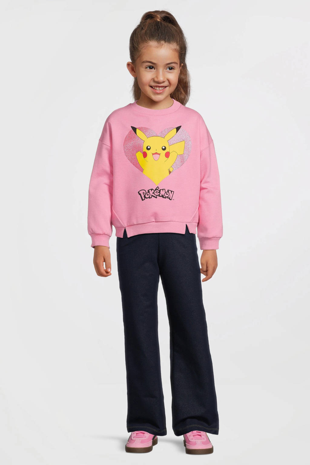 Anytime sweater met Pokemon print roze | kleertjes.com