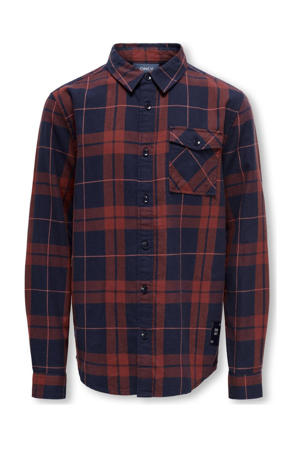 geruit overhemd KOBMARTIN donkerblauw/brique