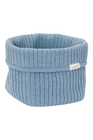 klein gebreid commodemandje Pure Denim Blue