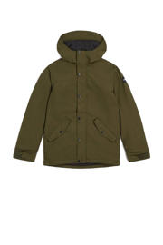 thumbnail: Donkergroene jongens O'Neill ski-jack Hammer van polyester met effen, capuchon en rits met windvanger