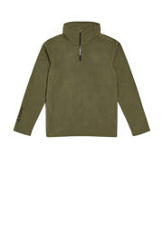 thumbnail: Donkergroene jongens en meisjes O'Neill fleece skipully Jack's met effen, lange mouwen en halve rits