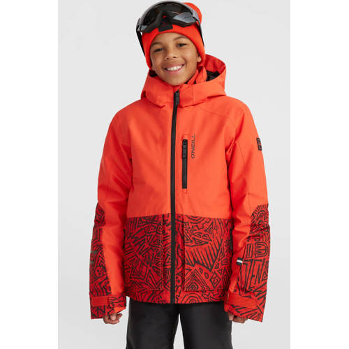 O'Neill ski-jas rood Skijack Jongens Polyester Capuchon All over print - maat 128 afbeelding
