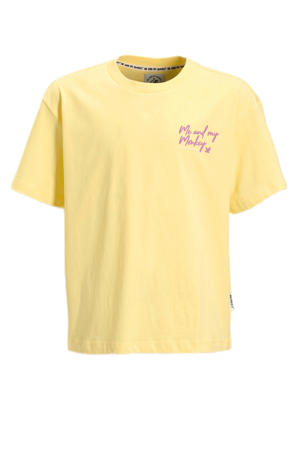 oversized T-shirt met printopdruk geel