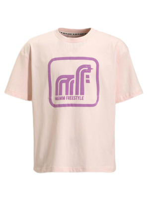oversized T-shirt met printopdruk roze