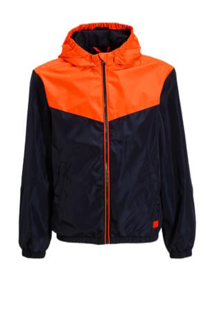 hooded jacket zwart/oranje