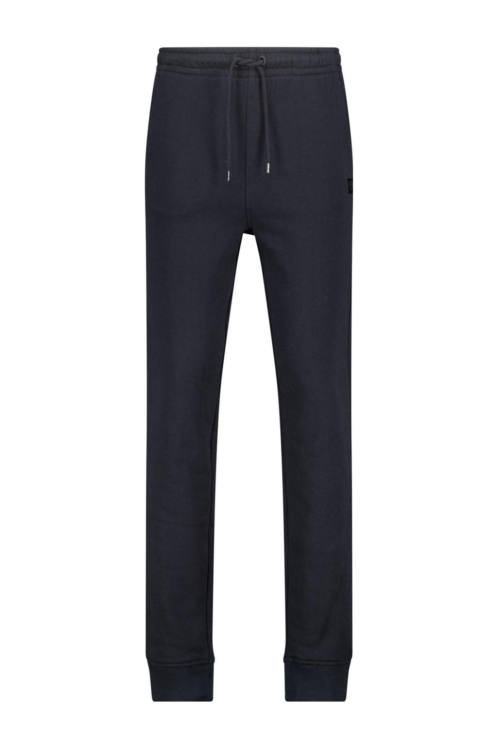 Zwarte jongens America Today joggingbroek van katoen met elastische tailleband met koord en effen