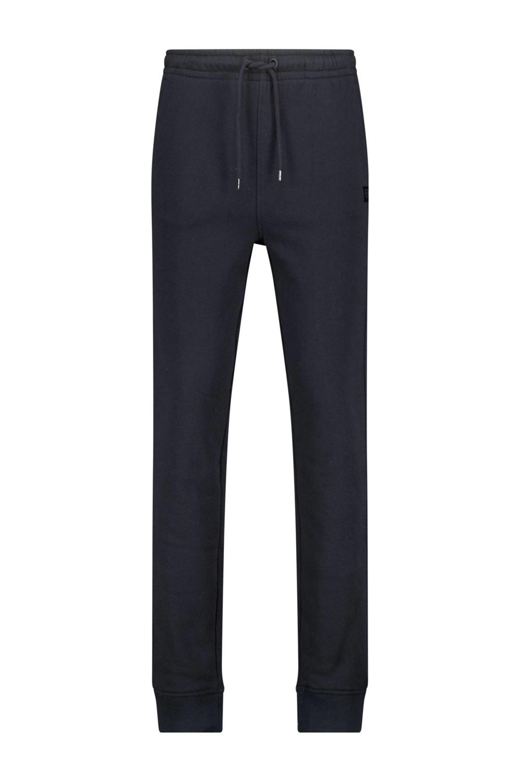 Zwarte jongens America Today joggingbroek van katoen met elastische tailleband met koord en effen