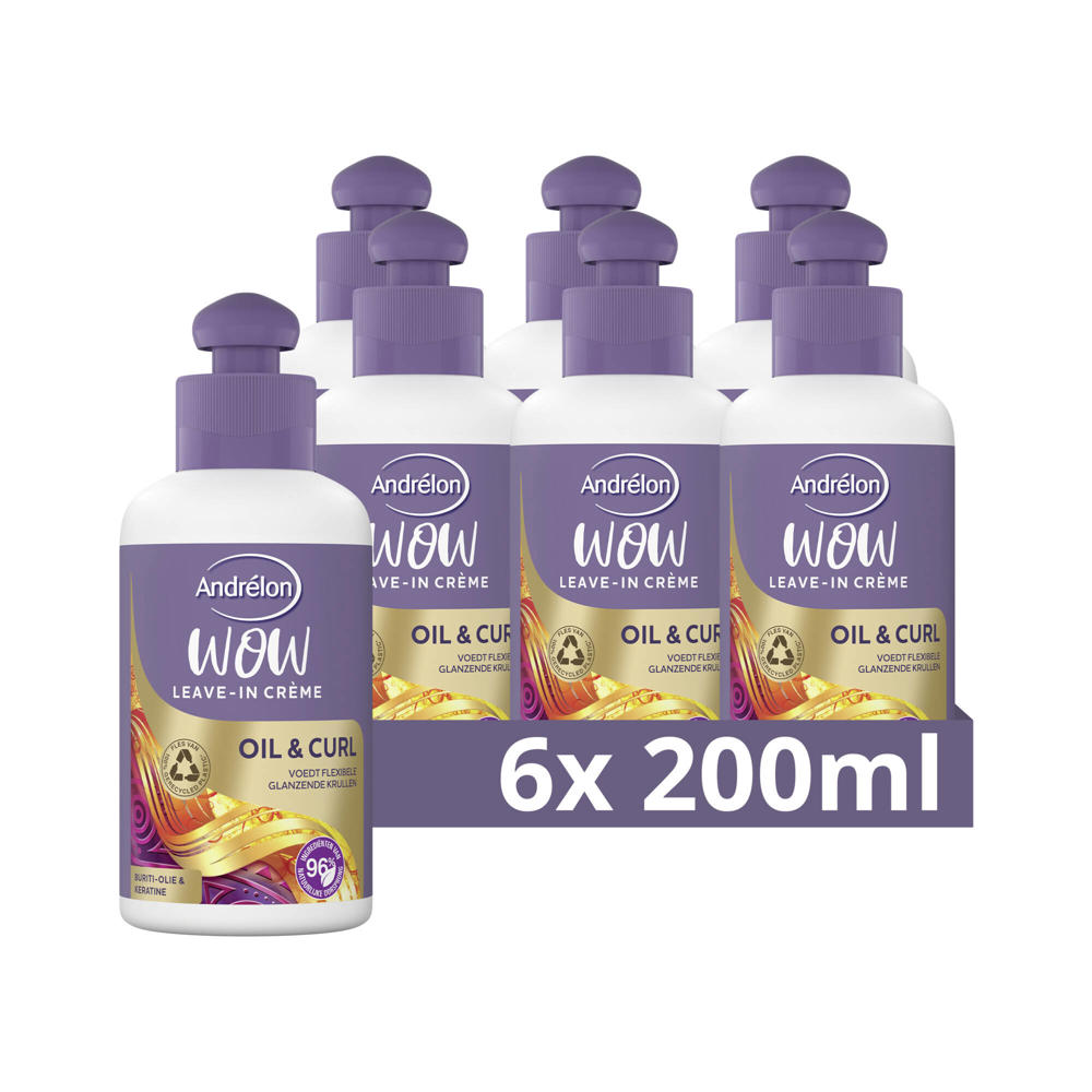 Andrélon Oil & Curl WOW leave-in crème - 6 x 200 ml