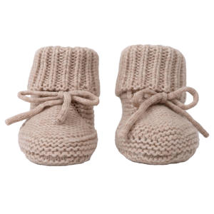 wollen baby slofjes beige