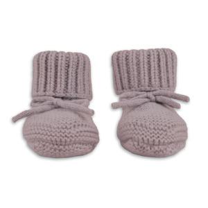 wollen baby slofjes lila