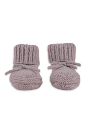 wollen baby slofjes lila