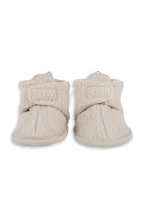 baby slofjes fleece ecru