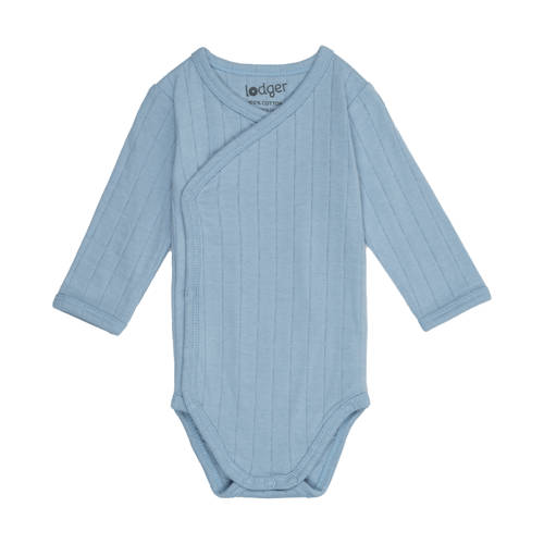 Lodger romper blauw Jongens/Meisjes Katoen V-hals Effen - maat 56 afbeelding
