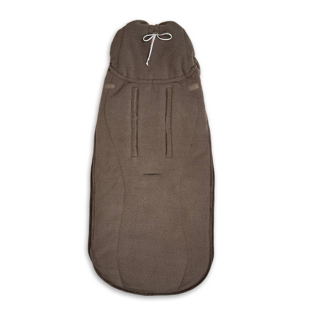 Zamboo Deluxe Voetenzak voor autostoeltje - Babyvoetenzak van teddy fleece met openingen voor gordels, capuchon en draagtas - zwart/grijs (Basic