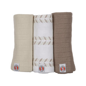 hydrofiele swaddle Solid Matcha Birch- set van 3 bruin/beige